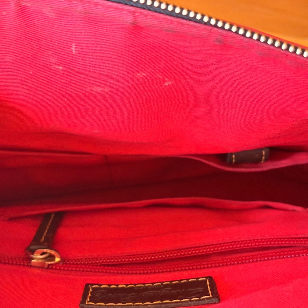 Dooney & Bourke Bright Pink Tote with Brown Leather Trim - Picture 4 of 16